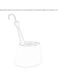 A steel umbrella stand standing on the floor Glorenza