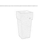 Tall square flower pot made of polyethylene Arradon