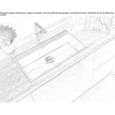 Single rectangular stainless steel sink with drainer Erseke