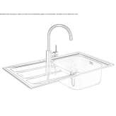 Single built-in stainless steel sink with drainer Rzepedz