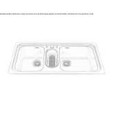 Two-bowl built-in stainless steel sink with drainer Zory