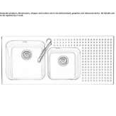 Two-bowl built-in stainless steel sink with drainer Ermlitz
