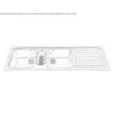 Two-bowl built-in stainless steel sink with drainer Zory