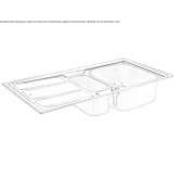 Stainless steel sink with a capacity of 1 1/2 bowls, partially flush with the drainer Moville