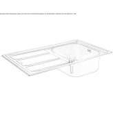 Single, semi-flush stainless steel sink with drainer Moville
