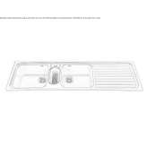 Two-bowl built-in stainless steel sink with drainer Zory
