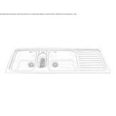 Two-bowl built-in stainless steel sink with drainer Zory