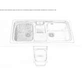 3-bowl built-in stainless steel sink Zory