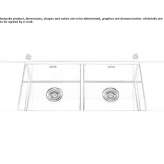 2-bowl stainless steel suspended sink Zory
