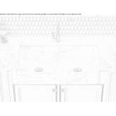 2-bowl suspended sink made of Carrara marble Baressa