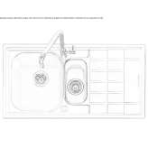Built-in stainless steel sink with a capacity of 1 1/2 bowls and a drainer Reiden