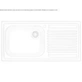 Single built-in stainless steel sink with drainer Patrida