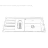 Built-in stainless steel sink with drainer Zory
