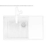 Built-in single stainless steel sink with drainer Sorano
