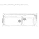 Countertop sink made of stainless steel, 2-bowl Zory