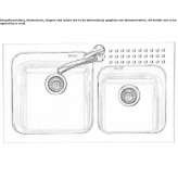Built-in stainless steel sink with a capacity of 1 1/2 bowls Ermlitz