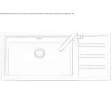 Built-in single stainless steel sink with drainer Prades