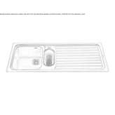 Built-in stainless steel sink with drainer Zory
