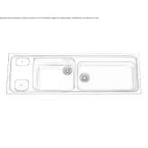 Countertop sink made of stainless steel, 2-bowl Zory