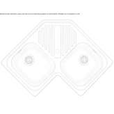 Corner two-bowl stainless steel sink with drainer Patrida