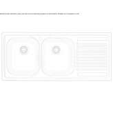 Built-in 2-bowl stainless steel sink with drainer Patrida