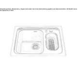 Built-in stainless steel sink with drainer Zory