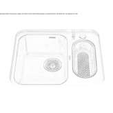 Suspended stainless steel sink with drainer Zory