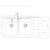 Built-in 2-bowl stainless steel sink with drainer Reiden