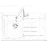 Single built-in stainless steel sink with drainer Reiden