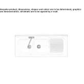 2-bowl built-in sink with drainer Perieni