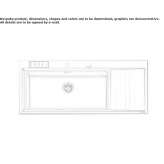 Semi-flush stainless steel sink with drainer Basiano