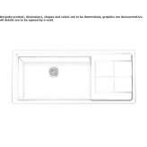 Semi-flush stainless steel sink with drainer Khebda