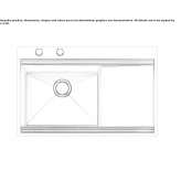 Single stainless steel undermount sink with drainer Kirovo