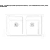 2-bowl stainless steel sink, partially flush Khebda