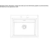 Single, semi-flush stainless steel sink Basiano