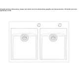 2-bowl built-in stainless steel sink Khebda