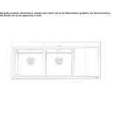 Semi-flush stainless steel sink with drainer Basiano