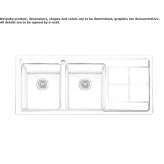 Semi-flush stainless steel sink with drainer Khebda