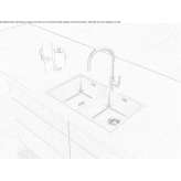 2-bowl stainless steel concealed sink Aubignan