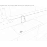 2-bowl built-in cubicle sink with drainer Mirebeau