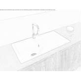 Single built-in cubicle sink with drainer Mirebeau