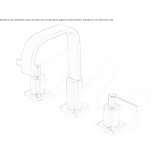 Countertop washbasin tap with single rosettes Gropsani
