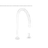 Kitchen faucet with 2 holes and single handle, made of chrome-plated brass Wickham