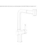 Stainless steel kitchen faucet with single handle and pull-out spout Septeuil