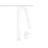 Countertop kitchen faucet with a single handle and pull-out spout Zerlach