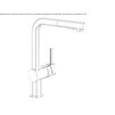 1-hole kitchen faucet with swivel spout Huazulco