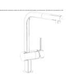 1-hole kitchen faucet with swivel spout Huazulco