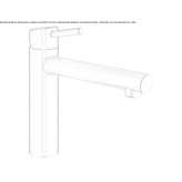 1-hole countertop kitchen faucet with a swivel spout Budingen