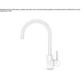 Countertop kitchen faucet with a single stainless steel handle Zory