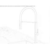 Countertop kitchen faucet with a single handle and pull-out spout Ahun
